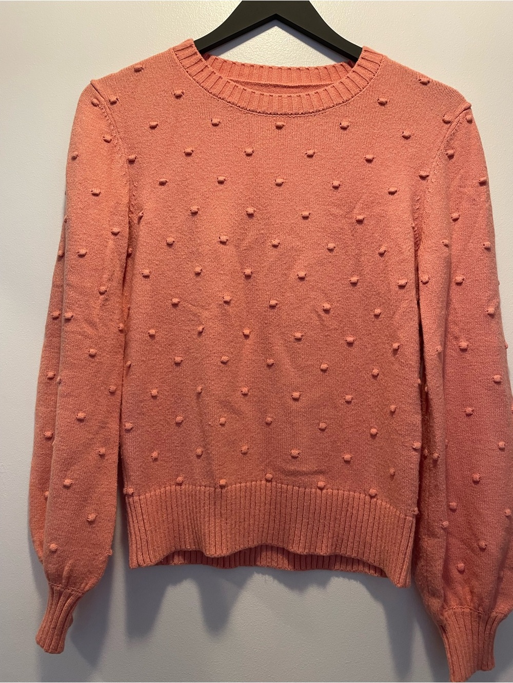 Simons Coral Pom-Pom Crewneck Sweater